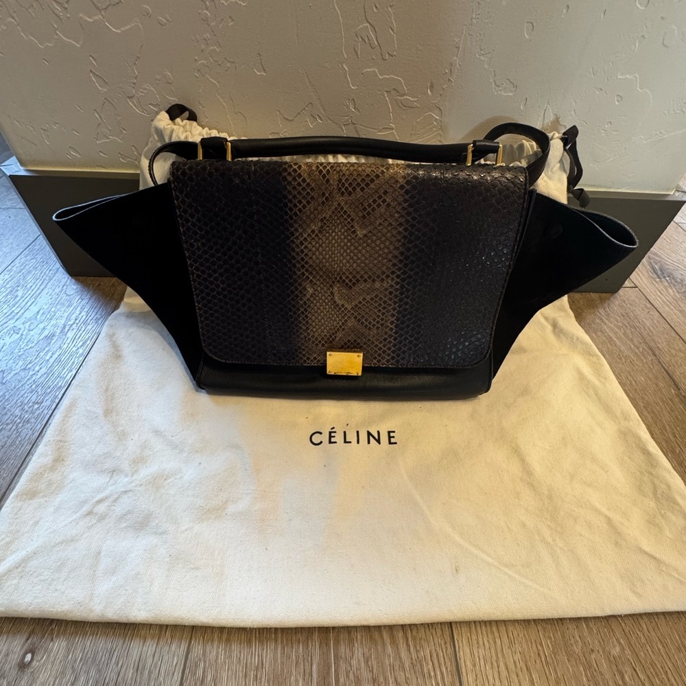 Celine Python Trapeze Bag with shoulder strap - image 4